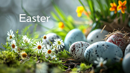 Easter banner design. Congratulatory easter backgroundの素材