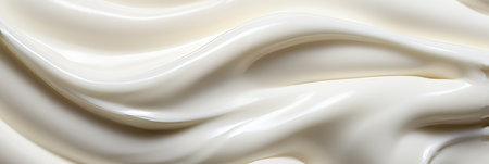 White creamy vanilla yogurt close-up. White whipped creamの素材
