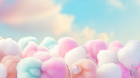 Bright and colorful cotton candy in pastel colorsの素材