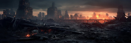 Cityscape in a futuristic styleの素材