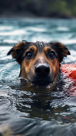 Saved in water. Concept of safety in waterの素材