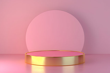 Luxurious platform in gold and pink shadesの素材