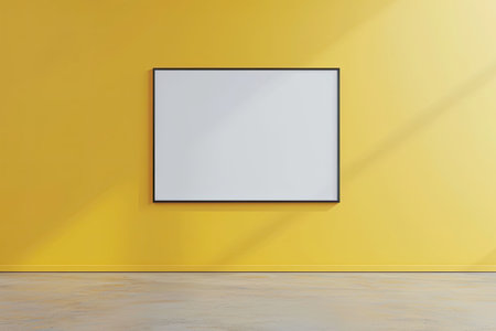 A simple beige wall with a frameの素材