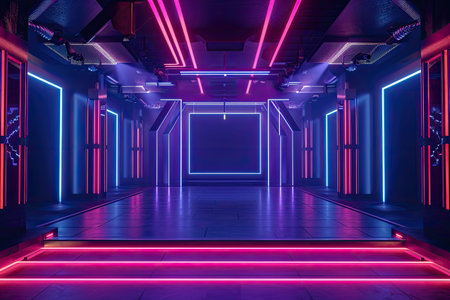 Neon lighting in a futuristic styleの素材