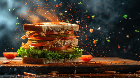 Splash sandwich in actionの素材