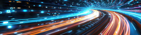 Computer technology abstract background with linesの素材