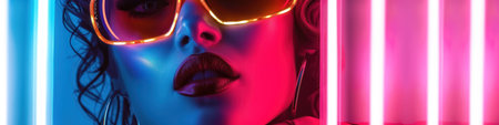 Dynamic neon background. Background for wallpaper, presentations, education, etcの素材