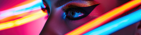 Dynamic neon background. Background for wallpaper, presentations, education, etcの素材