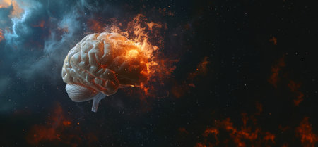A brain from space with a copy spaceの素材