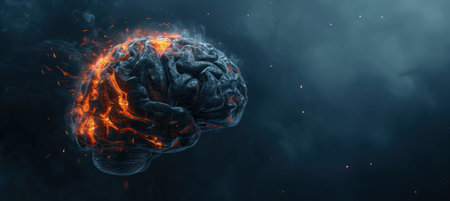 A brain from space with a copy spaceの素材