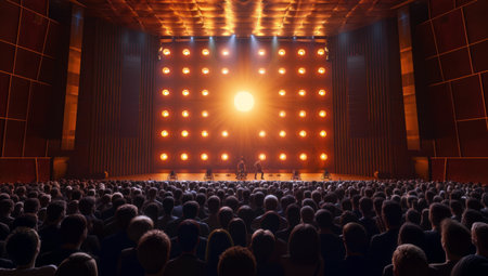 Acoustic background of the stage with people in the audienceの素材