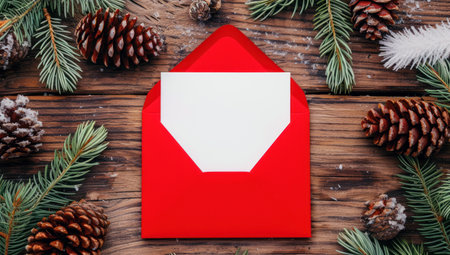 Red envelope for cards or greetingsの素材