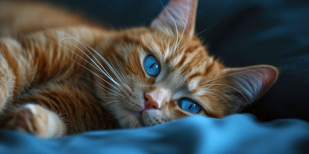 Kitten with striking eyes and curious expressionの素材