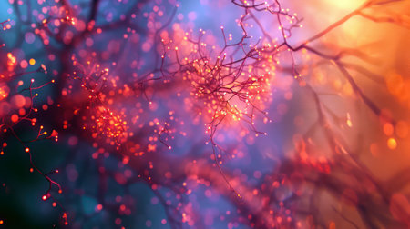 Neuron brain cells and synapses for neuroscience researchの素材