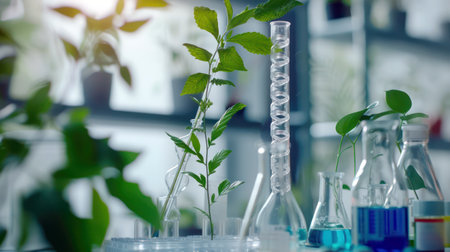 Innovative plant biotechnology research in scientific laboratoryの素材