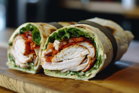 Savory gourmet stuffed pork wrapped in bacon - fine dining cuisineの素材