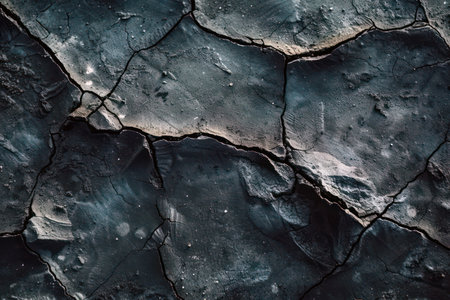 Parched cracked earth texture symbolizing arid climate and environmental droughtの素材
