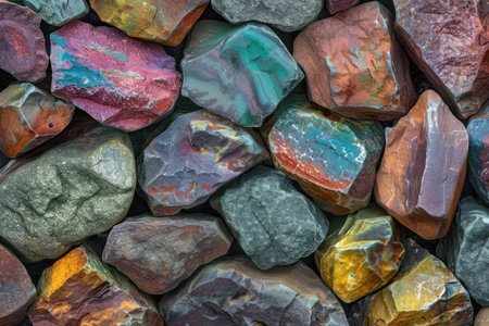 Natural rocky texture of gray stone boulders in geologic backgroundの素材