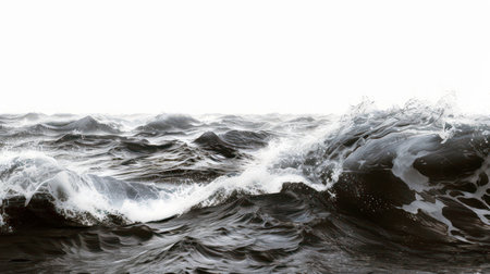 Dynamic blue ocean waves with natural marine power and tranquil water textureの素材