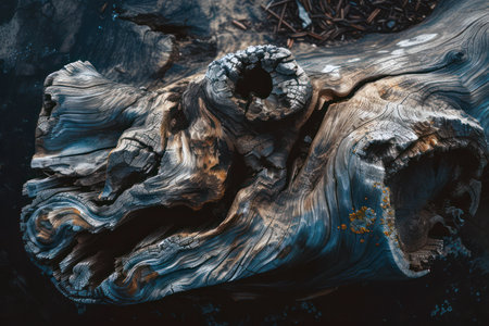 Old tree stump texture in natural forestの素材