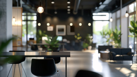 Interior of a modern office with glass partitionsの素材