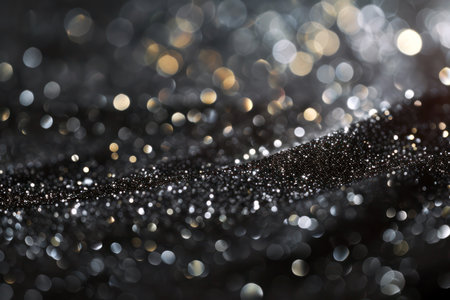 Abstract sparkling waves on a black backgroundの素材