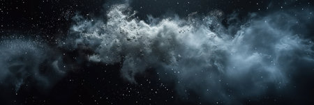 Abstract fiery particles with warm bokeh light effect. Background for technological processes, science, presentations, education, etcの素材