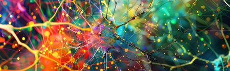 Colorful digital waves in motion. Background for technological processes, science, presentations, etcの素材