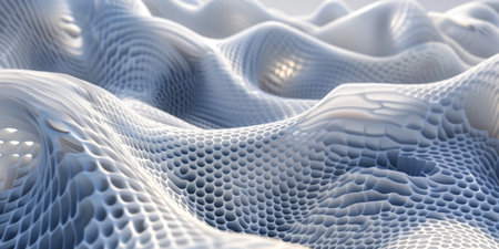 A white and blue image of a wave with a lot of detailの素材