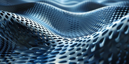 A blue wave with a lot of holes in itの素材