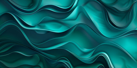 A blue wave with a green background. The wave is very long and has a lot of detailの素材