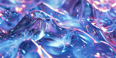 A blue and purple water surface with a shiny, reflective quality. The water appears to be moving and has a dreamy, ethereal qualityの素材