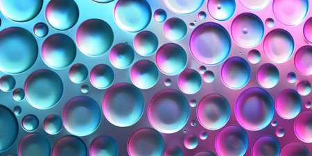 A colorful background of many small circles. The circles are of different sizes and colors. The background is a mix of blue and purpleの素材