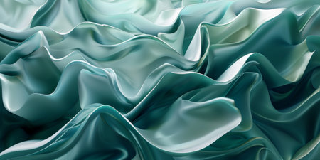 A blue and white fabric with a wave pattern. The fabric is made of silk and has a shiny appearance. The blue and white colors create a calming and serene moodの素材