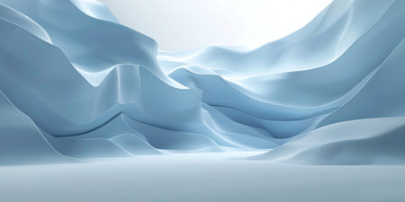 A computer generated image of a snowy mountain rangeの素材