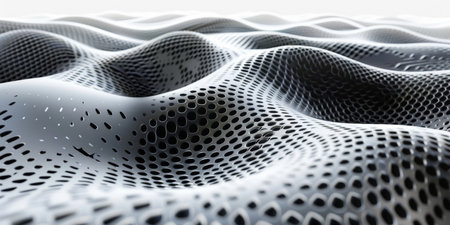 A close up of a wave with a lot of holes in itの素材