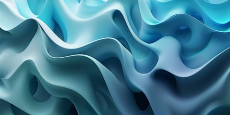The image is a blue and white abstract design that resembles a wave. The blue and white colors create a sense of calmness and serenity, while the wave-like pattern adds a sense of movement and energyの素材