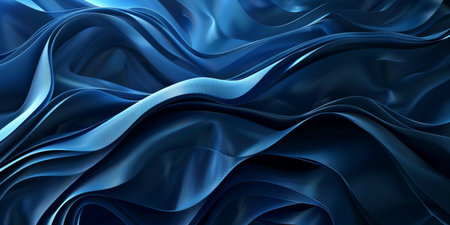 A blue fabric with a wave pattern. The wave pattern is made up of small lines that are close together. The fabric is very smooth and has a shiny appearanceの素材