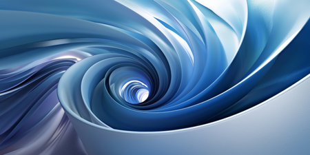 A blue spiral with white linesの素材