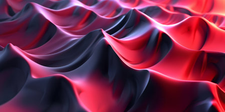 A red and black wave with a purple tint. The wave is very long and has a very smooth surfaceの素材