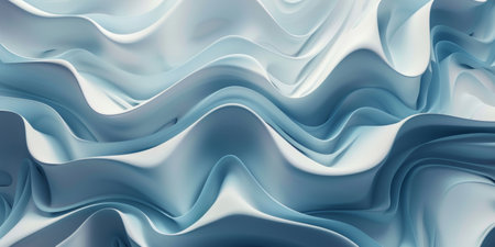 A blue and white wave with a white background. The wave is very long and has a lot of detailの素材