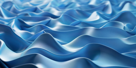 The image is of a blue ocean with waves. The water is calm and the waves are smallの素材
