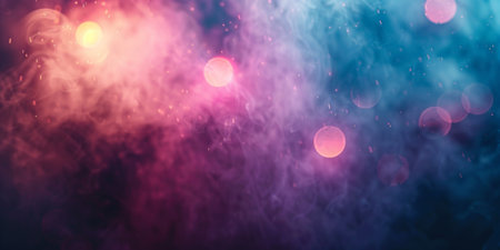 A colorful background with smoke and fire. The smoke is purple and blue, and the fire is red. The background is a mix of purple, blue, and red, creating a vibrant and energetic atmosphereの素材