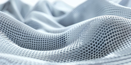 A close up of a fabric with a lot of holes in it. The holes are very small and the fabric is very thinの素材