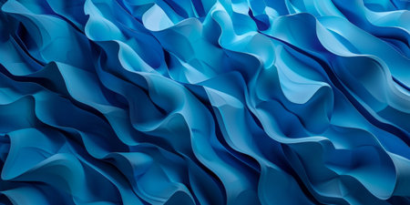 The image is a blue wave with a lot of detail. The blue color is very vibrant and the waves are very realistic. The image has a calming and peaceful mood, as if it were a painting of the oceanの素材