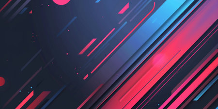 A blue and red striped background with a black border - stock background.の素材