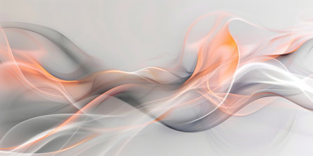 A white and orange wave with a black line in the middle - stock background.の素材