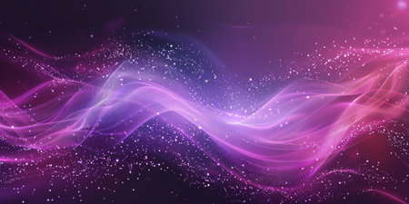 A purple and pink wave with many small dots - stock background.の素材