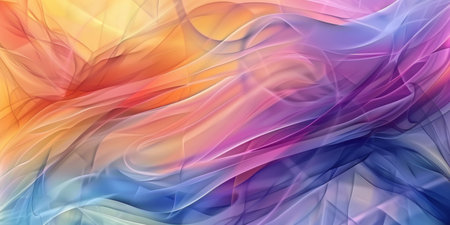 A colorful, abstract painting with a blue and purple swirl - stock background.の素材