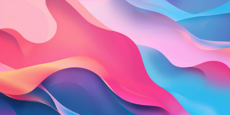 A colorful, abstract background with pink, blue, and purple waves - stock background.の素材